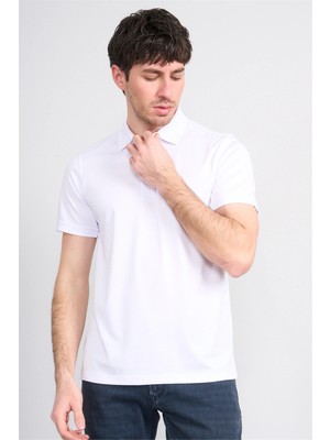 Çetinkaya Mentality 4567 Polo Yaka Regular Modelli T-Shirt Beyaz