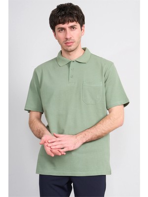 Çetinkaya Mentality 3140 Polo Yaka Regular Cepli Pike T-Shirt Haki