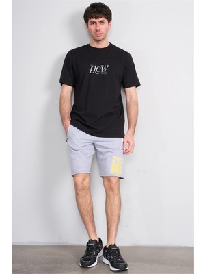 Çetinkaya Mentality 4493 Bisiklet Yaka Regular Baskılı T-Shirt Siyah