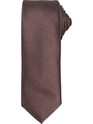 Tudors Düz İnce Kahverengi Erkek Kravat