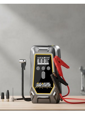 Akü Takviye Lastik Şişirme ve Powerbank Özellikli Çok Fonksiyonlu Cihaz - Lisinya