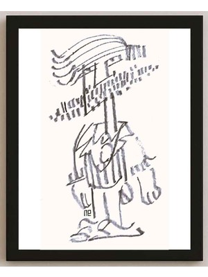 Karikatural Nezih Danyal Tipler Kişiye Özel Sertifikalı Sınırlı Fine Art Karikatür Baskı NTP00102