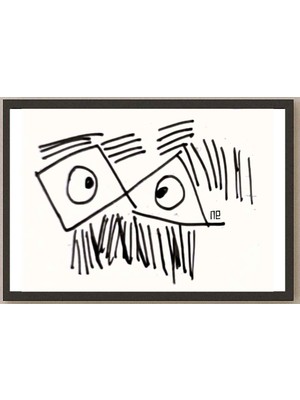 Karikatural Nezih Danyal Tipler Kişiye Özel Sertifikalı Sınırlı Fine Art Karikatür Baskı NTP00133