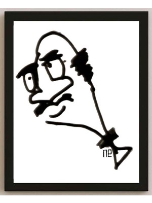 Karikatural Nezih Danyal Tipler Kişiye Özel Sertifikalı Sınırlı Fine Art Karikatür Baskı NTP00145