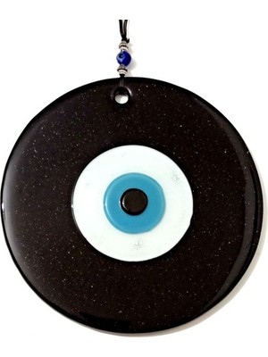 Akinco Nazar Boncuklu 16 Santimetre El Yapımı Siyah Duvar Süsü Nazarlık