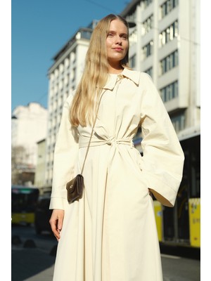 Emnora Asimetrik Yaka Elbise Taş