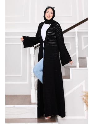 Krd File Detaylı Önü Bağlamalı Triko Hırka Siyah