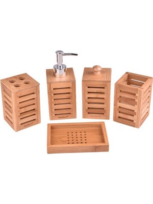 Bambum Aqua Banyo Seti B0261 Suya Dayanıklı Doğal Malzeme ile Şık Tasarım