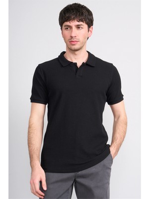 JSCO Mareteks 2660 Js Sıyah Erkek Polo V Yaka Z Jakar T-Shırt