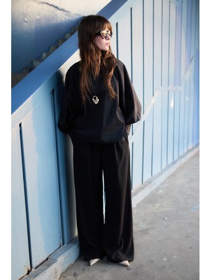 Emnora Balon Kol Premium Poplin Gömlek Siyah