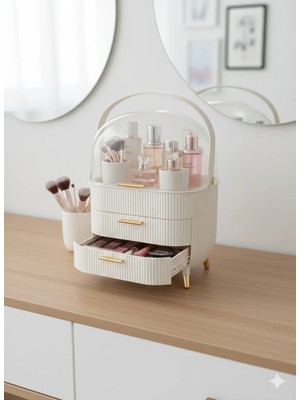 Bm House Bmhouse Lüks Kapaklı Makyaj Organizeri Çekmeceli – Toz Geçirmez Kozmetik Düzenleyici