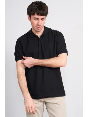JSCO Mareteks 2652 Js Sıyah Erkek Polo Yaka Basıc Pıke T-Shırt