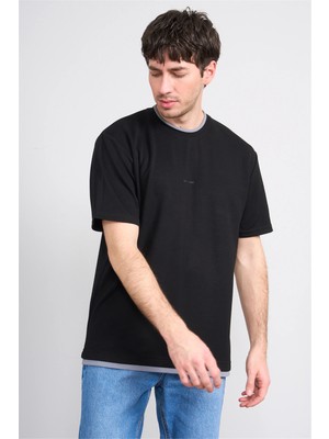 JSCO Mareteks 2699 Js Sıyah Erkek 0 Yaka Bıyelı Oysho T-Shırt