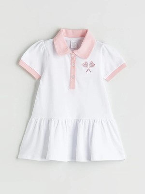 Lc Waikiki Yeni Sezon Tenis Kortu Nakışlı Kız Bebek Elbise