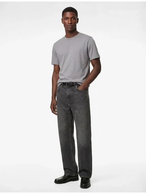 Koton 6SAM10005MK 031 Grı Erkek Jersey Kısa Kollu Basıc T-Shırt