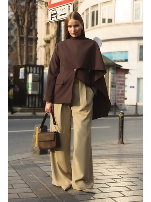 Emnora Kemer Detaylı Palazzo Pantolon Çağla Yeşili