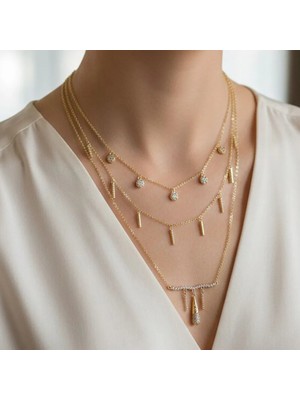 Xuping Jewelry Nokta Taşlı Model Kolye