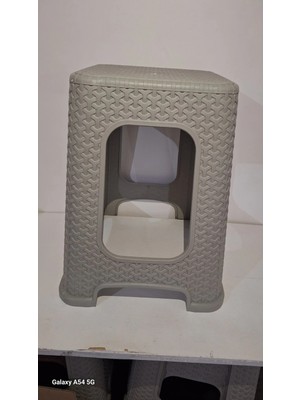 Hürpa Tedarik Plastik Hasır Tabure Gri Büyük 10 Adet