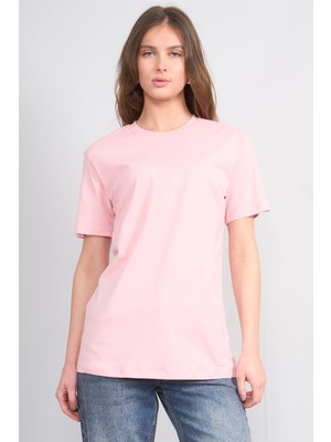 Çetinkaya Fithit 3264 Bayan Bisiklet Yaka 30/1 Penye Regular Basic T-Shirt Pudra