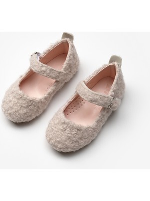 Le Mabelle Krem Peluş Teddy Kız Çocuk Ayakkabı