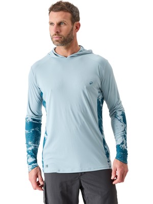 Decathlon Kapüşonlu Uzun Kollu Uv Tişört - Balıkçılık - Uv Korumalı - Mavi