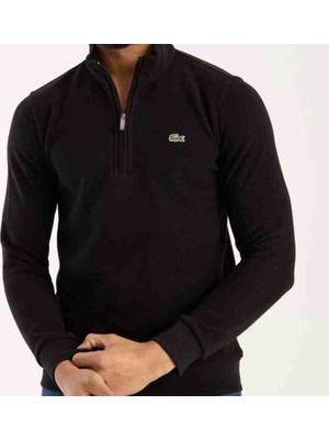Lacoste  Fermuar Yaka  Siyah Regular Fit Erkek   Sweatshırt