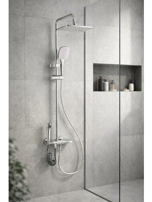 Fleko Piano Salt Krom Duş Sistemi