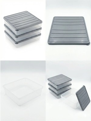 Bm House Bmhouse 3'lü Kapaklı Plastik Saklama Kabı Seti