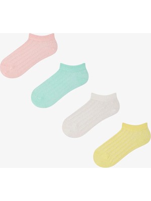 Penti Renkli Kız Çocuk Tiny Braids 4 'lü Patik Çorap