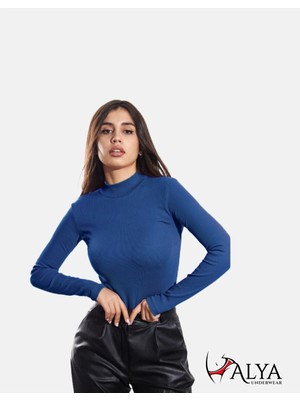 Alya Underwear Yarım Boğazlı Kaşkorse Sweatshirt Indigo 2xl