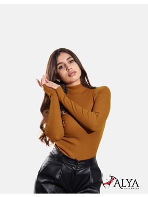 Alya Underwear Kaşkorse Tam Boğazlı Body Sweatshirt, A. Kahve (Tarçın), M