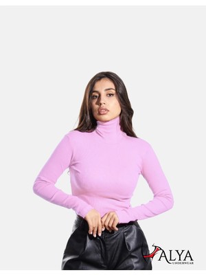 Alya Underwear Kaşkorse Tam Boğazlı Body Sweatshirt, Lila,  S