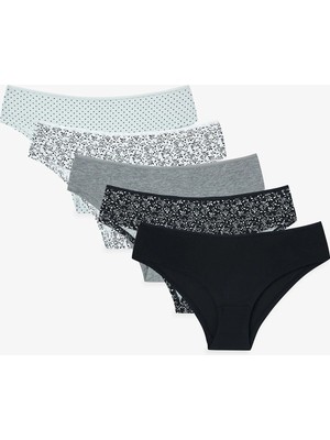 Penti Black Crispy Yaprak Desenli 5'li Hipster Külot