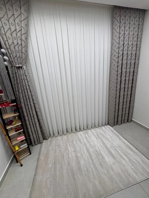 Nivemes Home Nivemeshome  Sedef Gri  1/3 Pileli Fon Perde