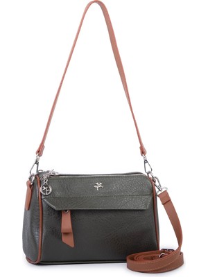 Nas Bag Kadın Omuz ve Çapraz Çantası Ayarlanabilir  Askılı Haki Taba Victoria