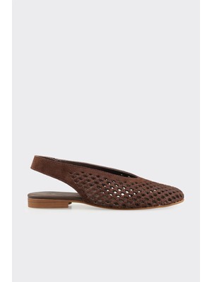 Elle Kahve Deri Kadın Günlük Ayakkabı