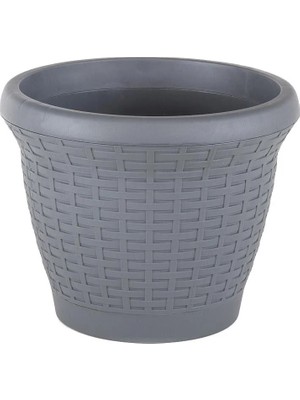 Serinova Hasır Saksı 6 Lt – Küçük Boy Şık Hasır Desenli Plastik Saksı