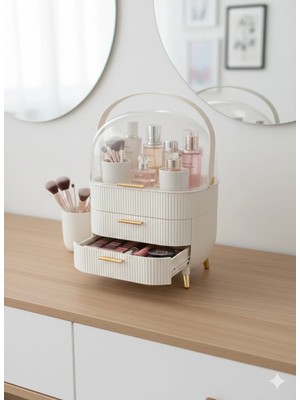 Bm House Bmhouse Lüks Kapaklı Makyaj Organizeri Çekmeceli – Toz Geçirmez Kozmetik Düzenleyici