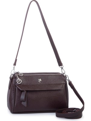 Nas Bag Kadın Omuz ve Çapraz Çantası Ayarlanabilir  Askılı Kahve Victoria