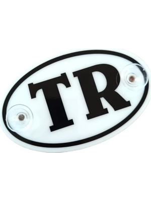 Asiltech Tr Plaka Oval Vantuzlu Pleksi Cam Süsü Beyaz 13X8CM