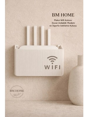 Bm House Bmhouse Pleksi Wifi Kutusu & Duvar Asılabilir Modem ve Sigorta Saklama Kutusu 15X25X6