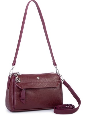 Nas Bag Kadın Omuz ve Çapraz Çantası Ayarlanabilir  Askılı Bordo Victoria