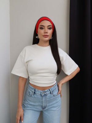 Esra Helvacı Bel Oturtmalı Büzgülü Tshirt