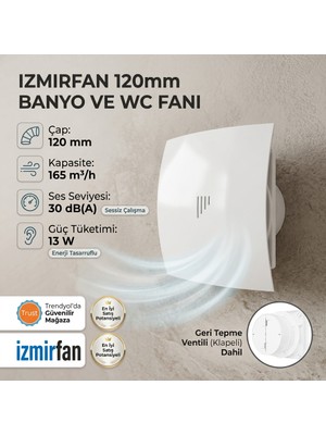 Venteurope Fresh Bd 125 – 12,5’luk Sessiz Banyo Aspiratörü – Kapaklı Tuvalet Havalandırma Fanı
