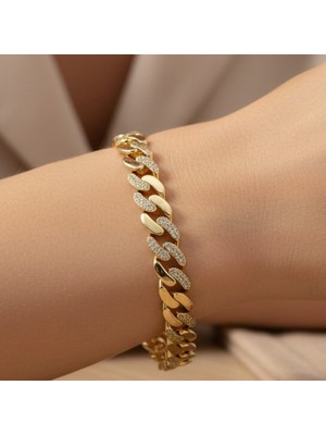 Stil Incisi/xupıng Jewelry Örgü Gurmet Zirkon Taşlı Bileklik