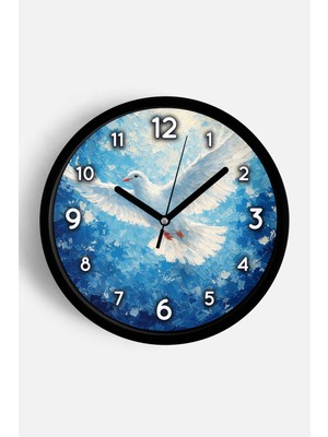 JHAAR Yağlı Boya Duvar Saati – Sanatsal, Soyut, Bohem ve Manzara Temalı Modern Saat - 25CM - Önü Camlı Siyah Kasa