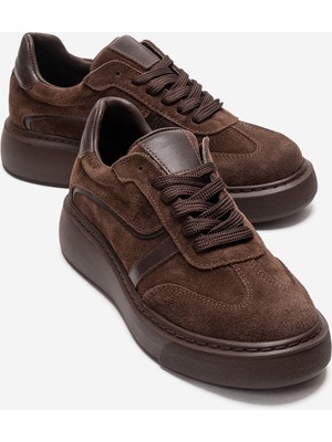 Luvi Ivara Kahverengi Süet Hakiki Deri Kadın Günlük Sneakers