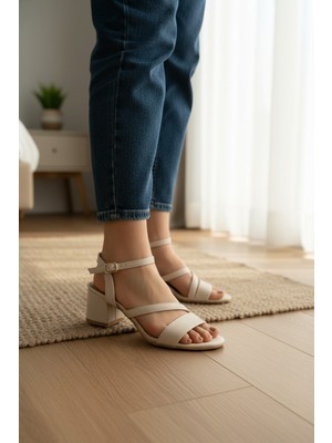 Enoch Kadın Çoklu Bantlı Kalın Topuklu Bilekten Bağlamalı Sandalet