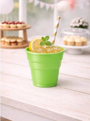 Parti Adresi Plastik Bardak Yeşil Renk 25'Li