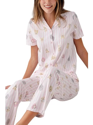Rolypoly RP3809-S Kadın Yazlık Gömlek Pijama Takım